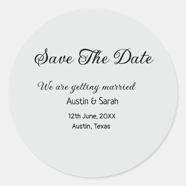 Pegatina Redonda Guardar el análisis de fecha sitio web del boda QR (Anverso)