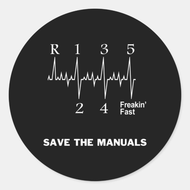 Pegatina Redonda Guardar El Auto De Selección De Palo De Uals (Anverso)