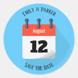 Pegatina Redonda Guardar el calendario de eliminación de fecha