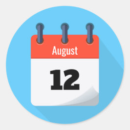 Pegatina Redonda Guardar El Calendario De Fecha