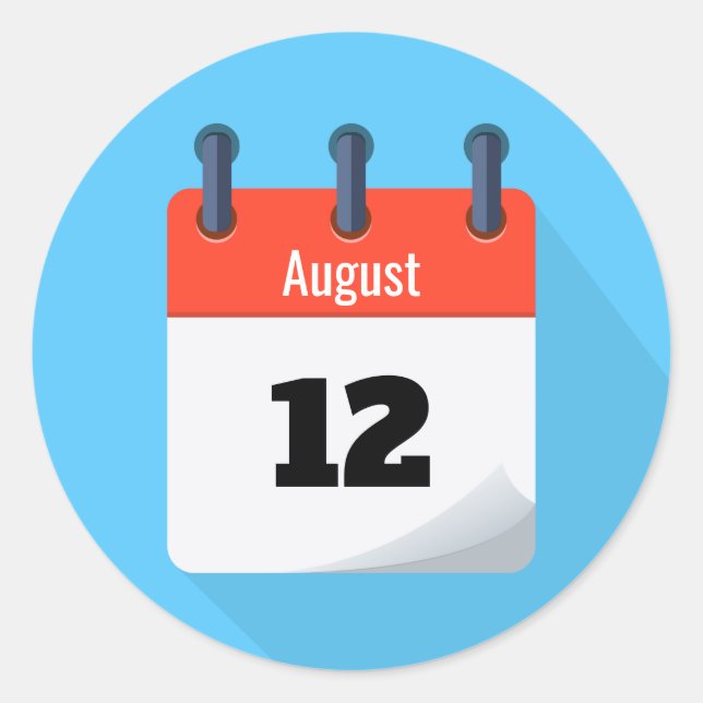 Pegatina Redonda Guardar El Calendario De Fecha (Anverso)