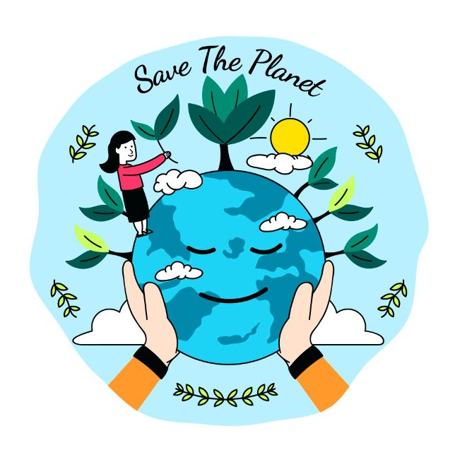 Pegatina Redonda Guardar el planeta (Save The Planet Round Sticker!)
