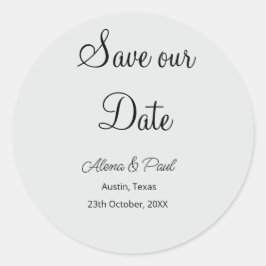 Pegatina Redonda Guardar fecha QR Salva nuestro día fotónombre fech
