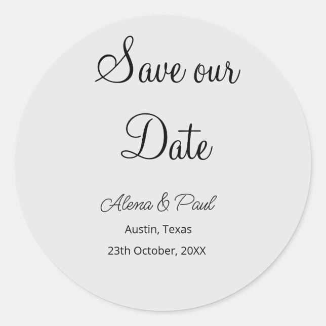 Pegatina Redonda Guardar fecha QR Salva nuestro día fotónombre fech (Anverso)