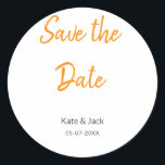 Pegatina Redonda Guardar la fecha boho moderna añade QR nombre fech<br><div class="desc">Diseño para pareja enamorada</div>