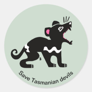 Pegatina Redonda Guardar los DOMICILIOS de Tasmania - Marsupial - E