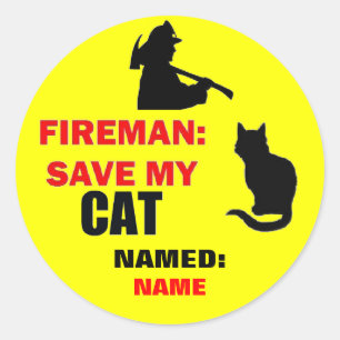 Pegatina Redonda Guardar mi gato Personalizado