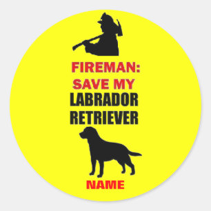 Pegatina Redonda Guardar mi recuperador de labrador personalizado