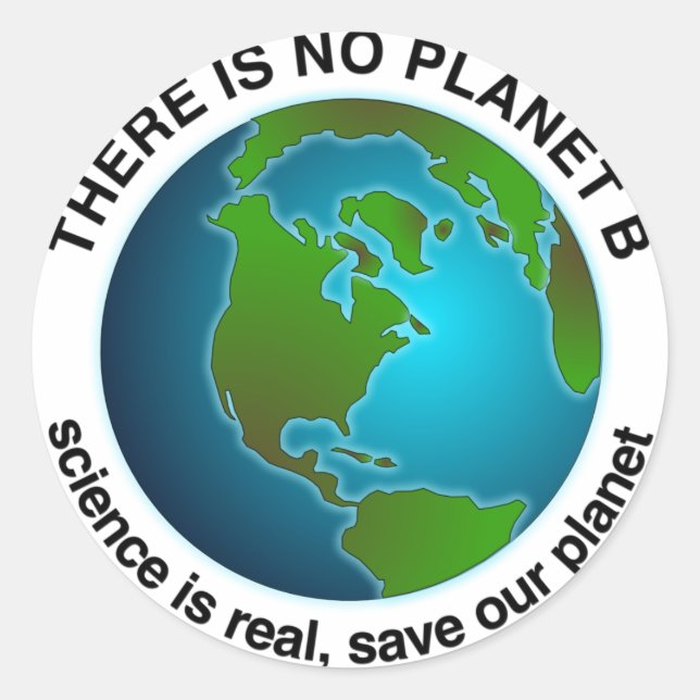 Pegatina Redonda Guardar nuestro planeta | No hay planeta B (Anverso)