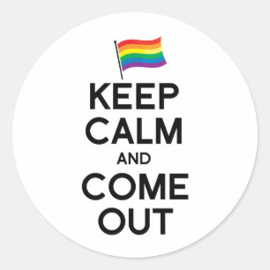 PEGATINA REDONDA GUARDE LA CALMA Y SALGA