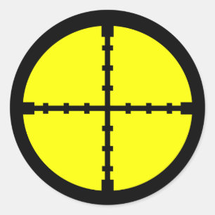 Pegatina Redonda Guarde su ojo en la blanco - impresión del alcanc