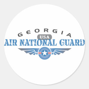 Pegatina Redonda Guardia Nacional Aérea de Georgia
