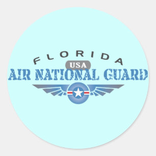 Pegatina Redonda Guardia Nacional del Aire de Florida