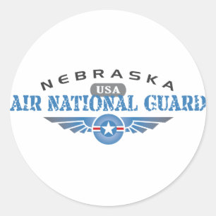 Pegatina Redonda Guardia Nacional del Aire de Nebraska