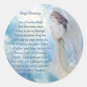 Pegatina Redonda Guardian Angel Blessings