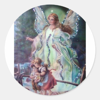 Pegatina Redonda GUARDIAN ANGEL c. 1900