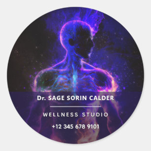 Pegatina Redonda Guardián de la Luz   Figura de Energía