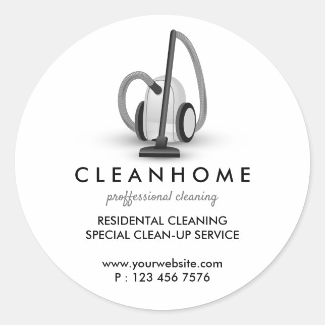 Pegatina Redonda Guardián de máquinas limpiadoras de vacío (Anverso)