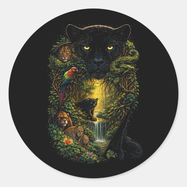 Pegatina Redonda Guardianes del Salvaje (Anverso)