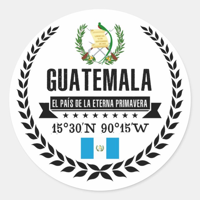 Pegatina Redonda Guatemala (Anverso)