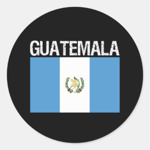 Pegatina Redonda Guatemala, bandera de Guatemala