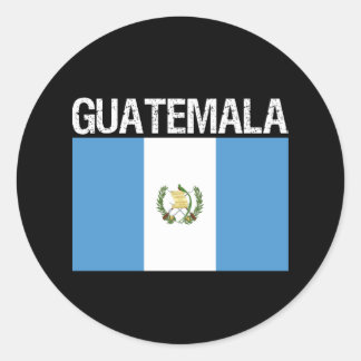 Pegatina Redonda Guatemala, bandera de Guatemala