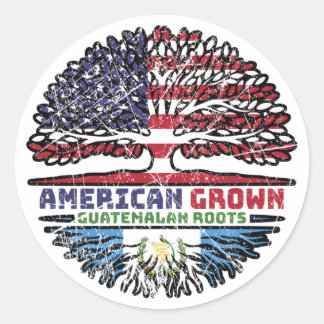 Pegatina Redonda Guatemala Guatemalan US American USA United States