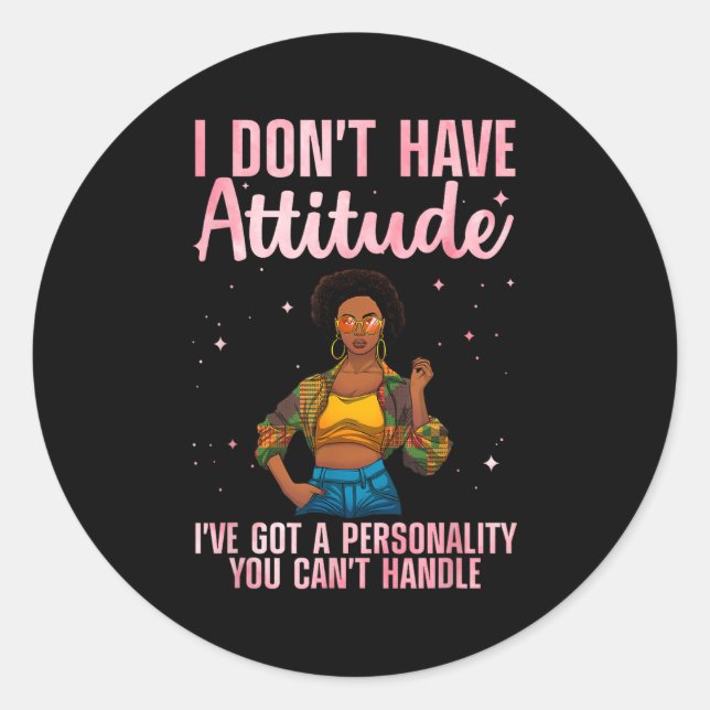 Pegatina Redonda Guay African Design Para Mujeres Chicas Africanas (Anverso)