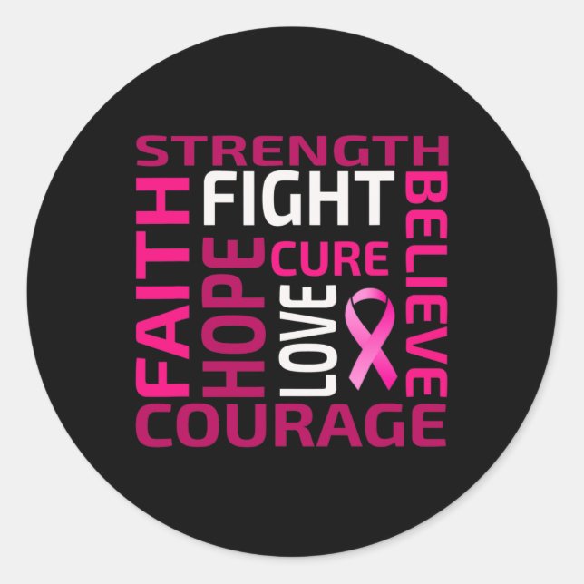 Pegatina Redonda Guay Agradable Concienciación Sobre El Cáncer De M (Anverso)