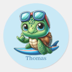 Pegatina Redonda Guay agrega nombre al surf tortuga marina