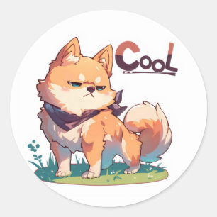 Pegatina Redonda Guay Anime Dog