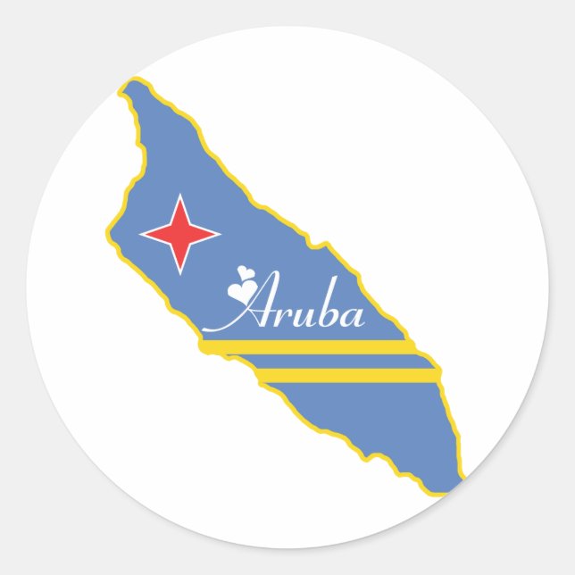 Pegatina Redonda Guay Aruba (Anverso)