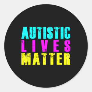 Pegatina Redonda Guay Autistic Vive el Regalo de Concienciación sob