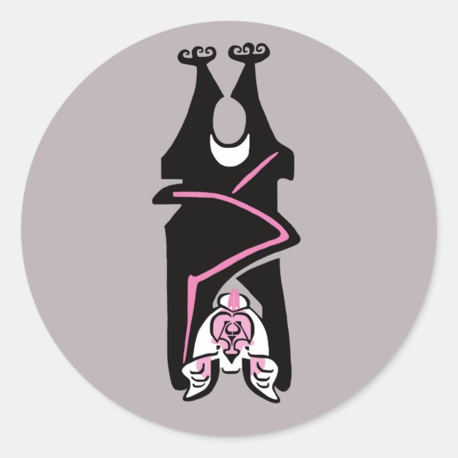 Pegatina Redonda Guay BAT - Halloween -Naturaleza- Animal-Gris (Anverso)