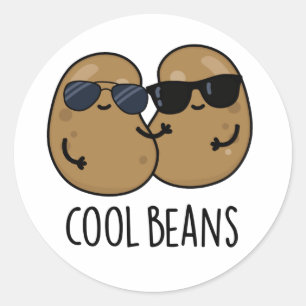 Pegatina Redonda Guay Beans Funny Veggie Legume Pun
