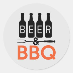 Pegatina Redonda Guay beer BBQ word art
