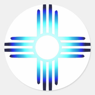 Pegatina Redonda Guay Blue Zia