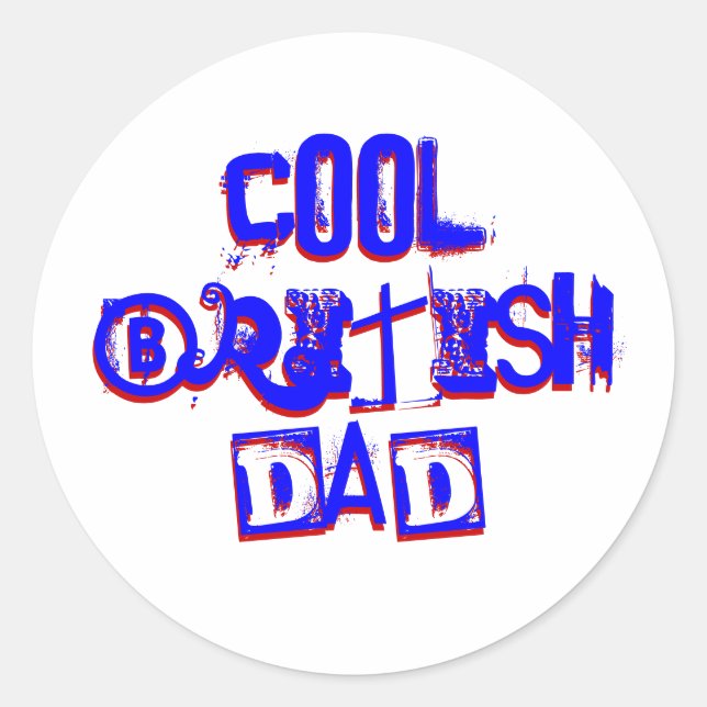 Pegatina Redonda Guay British Dad II (Anverso)