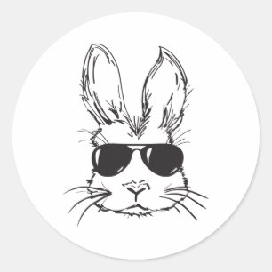 Pegatina Redonda Guay Bunny Face Happy Easter Egg Hunting For Boys