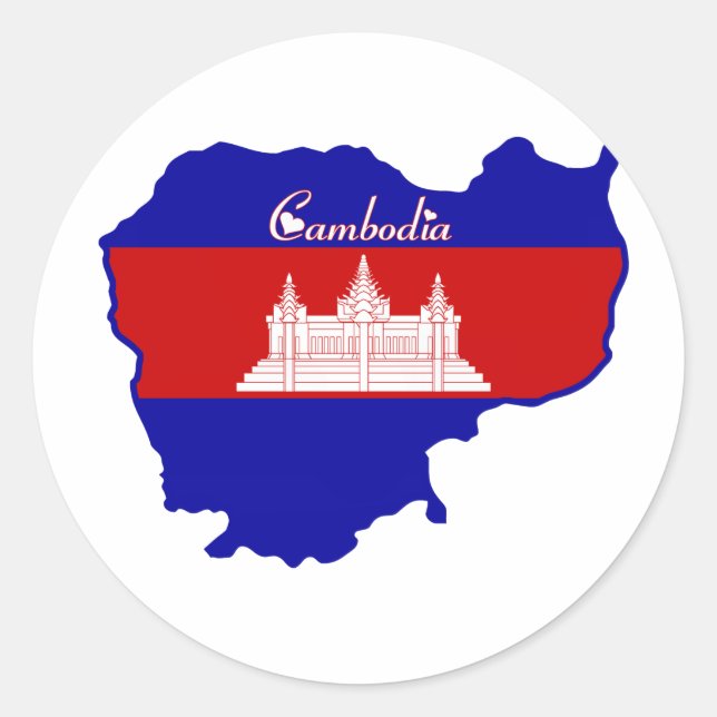 Pegatina Redonda Guay Camboya (Anverso)