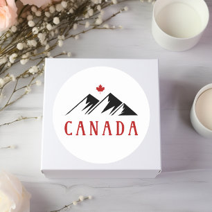 Pegatina Redonda Guay Canada Monta hojas de arce canadienses