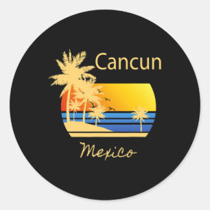 Pegatina Redonda Guay Cancun original México playas Novedad