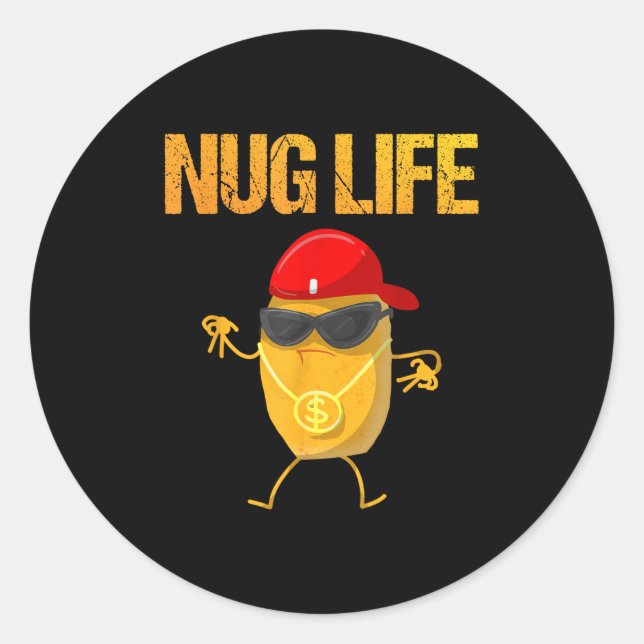 Pegatina Redonda Guay Chicken Nugget Art Para Niños Chicken Nugg (Anverso)