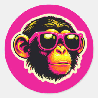 PEGATINA REDONDA GUAY CHIMP 2