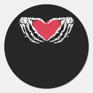 Pegatina Redonda Guay Classic Funny Skeleton Hands Heart - Valentin