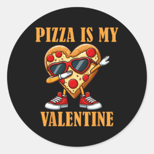 Pegatina Redonda Guay Dabbing Slice Pizza Valentine 14 de febrero M