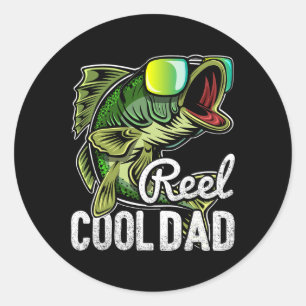 Pegatina Redonda Guay Dad Fishing Sungles Funny's Day Gift