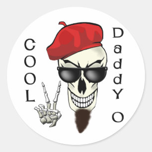 Pegatina Redonda Guay Daddy - O Beatnik Skull