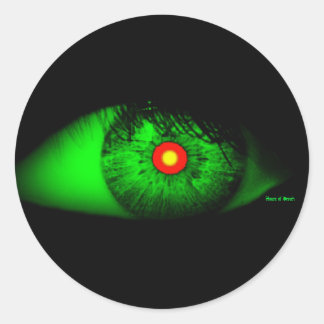 Pegatina Redonda Guay de Halloween y el espeluznante ojo de la bruj