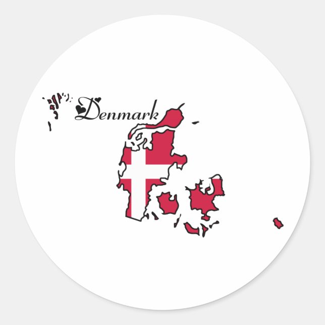 Pegatina Redonda Guay Dinamarca (Anverso)